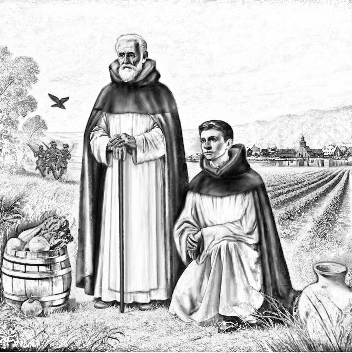 Bracia zakonni dominikanie - rys. Karmelitanki Bose z Islandii